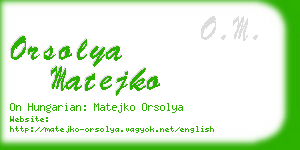 orsolya matejko business card